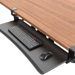 Extra Large Keyboard Tray Under Desk – Slide Out with Sturdy C-Clip Mount System, 31.5 (35.8 Including Clamps) X 11.81 Put-Out Keyboard Tray Computer Drawer for Ergonomic Typing, Black
