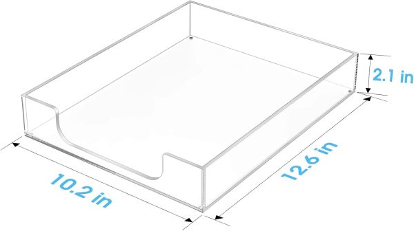 MaxGear Acrylic Letter Tray, Clear Desk Organizer for Papers, Documents, Magazines, Folders, Notebooks, and Stationery – Multi-Function File Tray and Desktop Organizer for Office, Home, and Workspace - Image 8