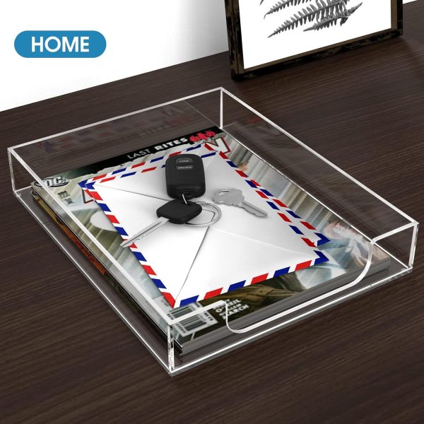 MaxGear Acrylic Letter Tray, Clear Desk Organizer for Papers, Documents, Magazines, Folders, Notebooks, and Stationery – Multi-Function File Tray and Desktop Organizer for Office, Home, and Workspace - Image 9