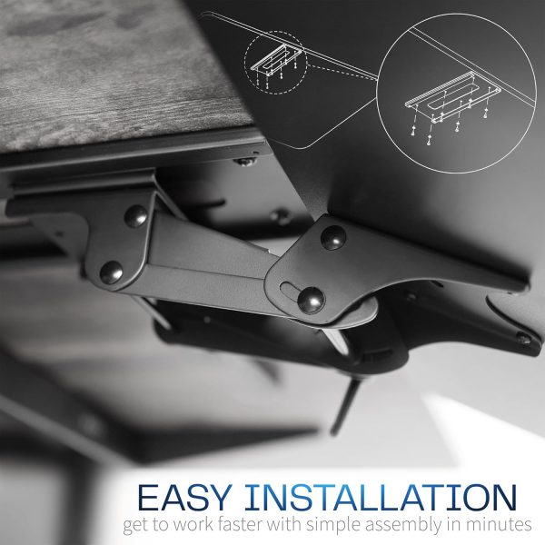 VIVO Adjustable Computer Keyboard & Mouse Platform Tray Ergonomic Under Table Desk Mount Drawer Underdesk Shelf (MOUNT-KB03B) - Image 9